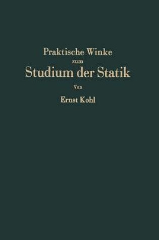 Cover of Praktische Winke Zum Studium Der Statik