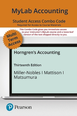 Book cover for Mylab Accounting with Pearson Etext -- Combo Access Card -- For Horngren's Accounting