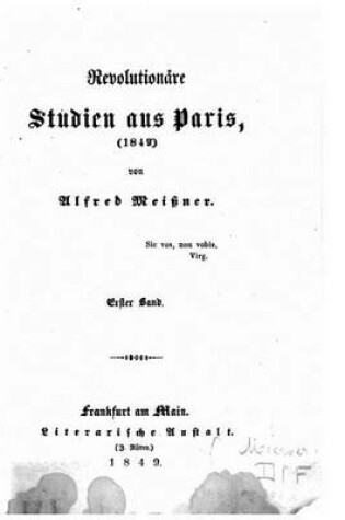 Cover of Revolutionnaire Studien aus Paris 1849