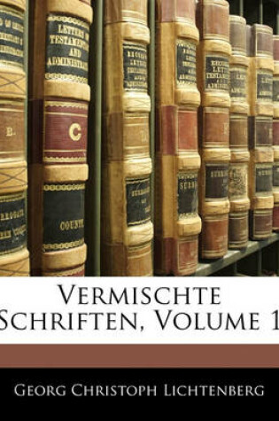 Cover of Vermischte Schriften, Erster Band