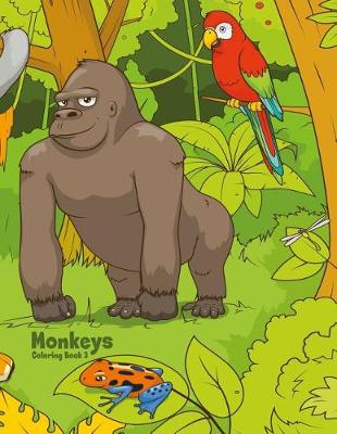 Book cover for Monkeys Coloring Book 3