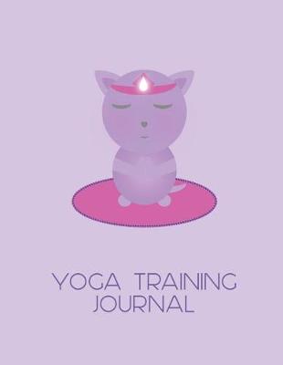 Book cover for Violet Cat Meditating Yoga Training Journal for Trainee Teachers