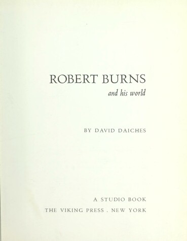 Book cover for Robert Burns and