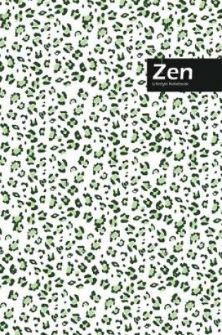 Cover of Zen Lifestyle, Animal Print, Write-in Notebook, Dotted Lines, Wide Ruled, Medium Size 6 x 9 Inch (Green)