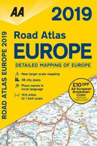 Cover of AA Road Atlas Europe 2019