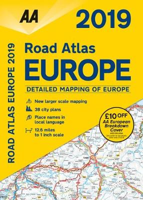 Book cover for AA Road Atlas Europe 2019