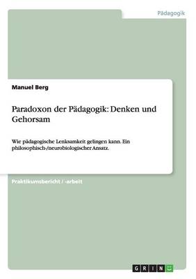 Book cover for Paradoxon der Padagogik