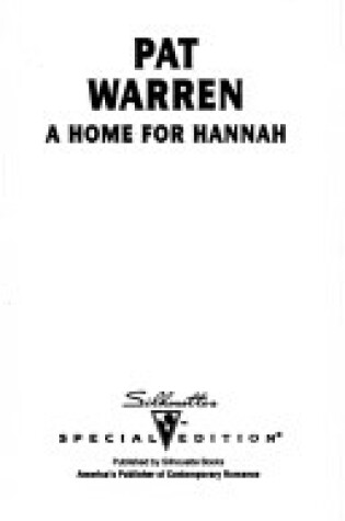 Cover of A Home for Hannah
