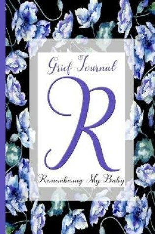 Cover of Blue Watercolor Flowers, Monogram Letter R