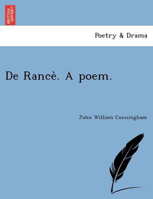 Book cover for de Rance . a Poem.