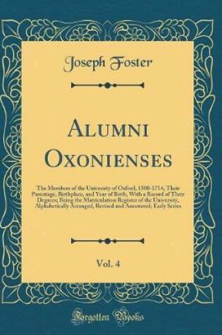 Cover of Alumni Oxonienses, Vol. 4