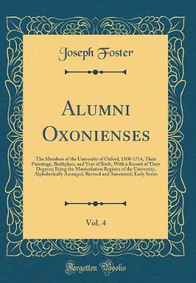 Book cover for Alumni Oxonienses, Vol. 4