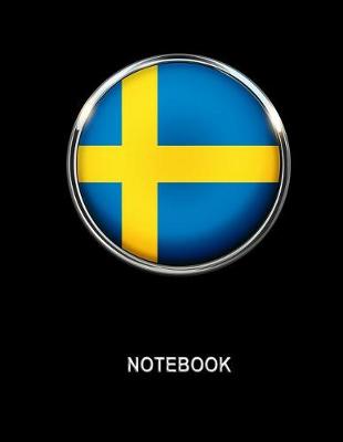 Book cover for Notebook. Sweden Flag Cover. Composition Notebook. College Ruled. 8.5 x 11. 120 Pages.