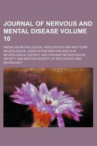 Cover of Journal of Nervous and Mental Disease Volume 10