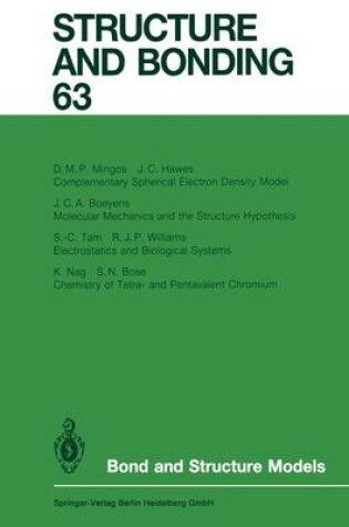 Cover of Bond and Structure Models