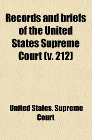 Cover of United States Supreme Court Records and Briefs