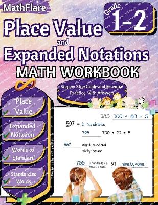 Cover of Place Value and Expanded Notations Math Workbook 1st and 2nd Grade