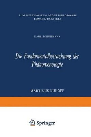 Cover of Die Fundamentalbetrachtung Der Phänomenologie