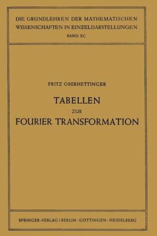 Cover of Tabellen Zur Fourier Transformation