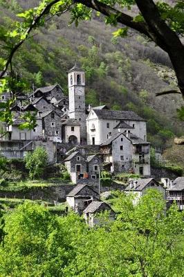 Book cover for A View of Stone Houses in Bergdorf Switzerland Travel Journal