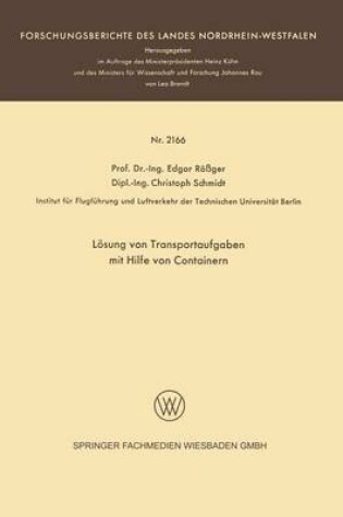 Cover of Lösung von Transportaufgaben mit Hilfe von Containern