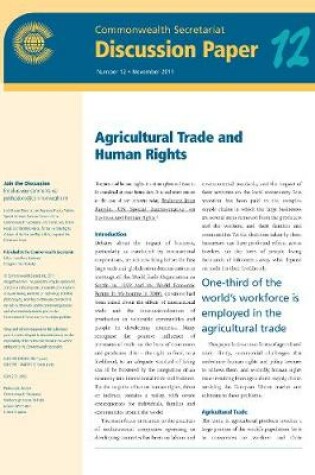 Cover of Agricultural Trade and Human Rights