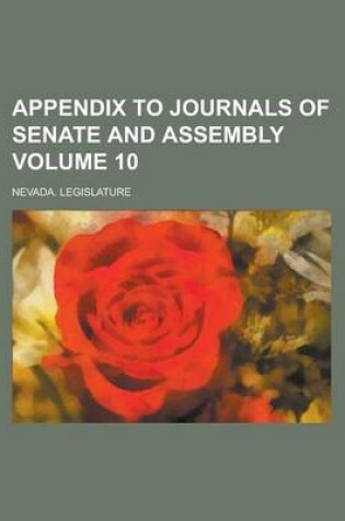 Cover of Appendix to Journals of Senate and Assembly Volume 10