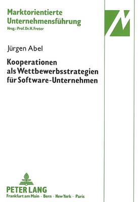 Cover of Kooperationen ALS Wettbewerbsstrategien Fuer Software-Unternehmen