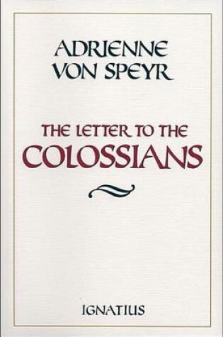 Cover of The Letter to the Colossians