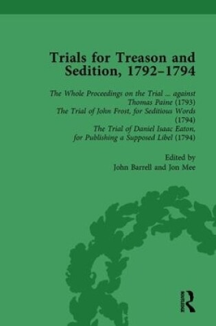 Cover of Trials for Treason and Sedition, 1792-1794, Part I Vol 1