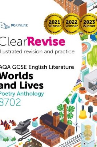 Cover of ClearRevise AQA GCSE English Literature 8702; Worlds and Lives Poetry Anthology
