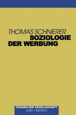 Cover of Soziologie Der Werbung