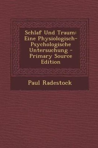 Cover of Schlaf Und Traum