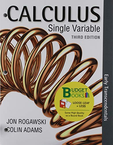 Book cover for Loose-Leaf Version for Calculus Early Transcendentals Single Variable 3e & Single Term Webassign with E-Book for Calculus Early Transcendentals 3e