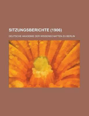 Book cover for Sitzungsberichte (1906 )