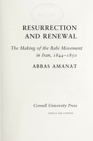Cover of Resurrection and Renewal