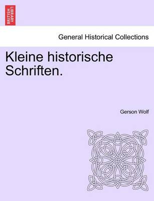 Book cover for Kleine Historische Schriften.