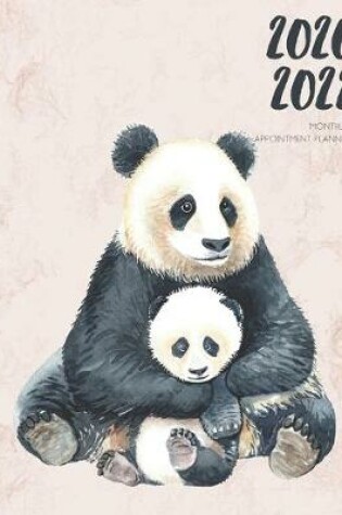 Cover of 2020-2022 Three 3 Year Planner Watercolor Panda Bear Cub Monthly Calendar Gratitude Agenda Schedule Organizer