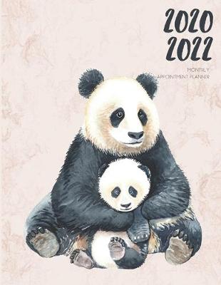 Cover of 2020-2022 Three 3 Year Planner Watercolor Panda Bear Cub Monthly Calendar Gratitude Agenda Schedule Organizer