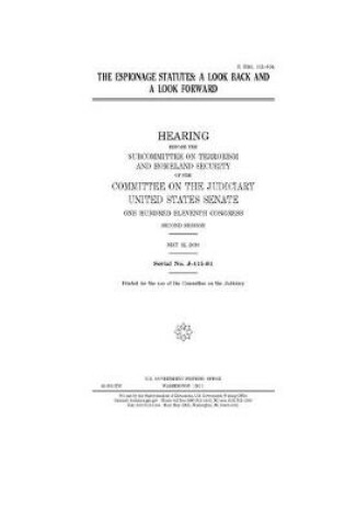 Cover of The espionage statutes