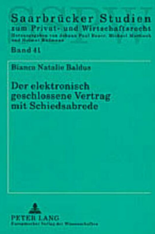 Cover of Der Elektronisch Geschlossene Vertrag Mit Schiedsabrede