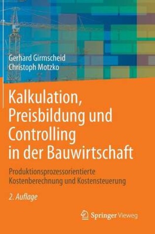 Cover of Kalkulation, Preisbildung Und Controlling in Der Bauwirtschaft