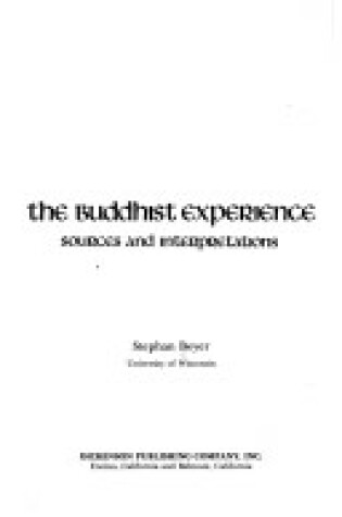 Cover of The Buddhist Experience
