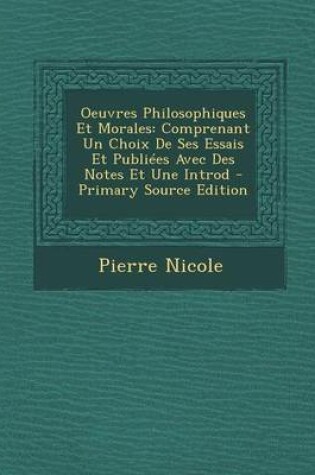 Cover of Oeuvres Philosophiques Et Morales