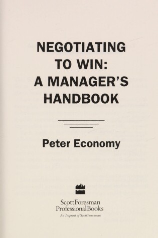 Cover of Negotiating to Win