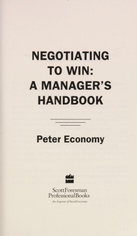 Book cover for Negotiating to Win