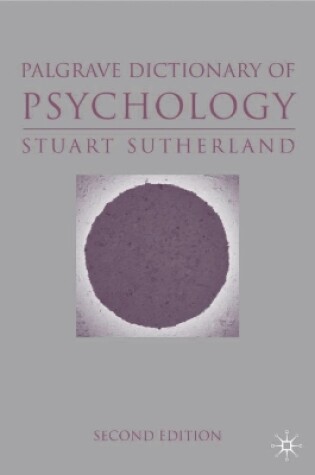 Cover of The Macmillan Dictionary of Psychology