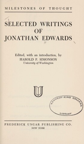 Book cover for Selected Writings of Jonathan Edwards