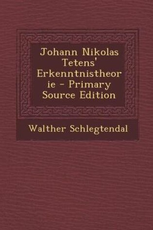 Cover of Johann Nikolas Tetens' Erkenntnistheorie