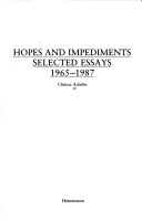Book cover for Hopes and Impediments: Selected Essays 1965-87